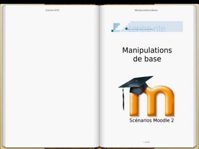 Copie d'écran d'un livre électronique (scénario Moodle 2) sur l'iPad